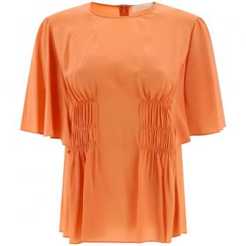 Chloé Women's Wing Sleeve Top and Cinched Silk Blouse Set