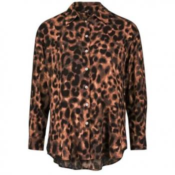 Zero Bluse “Leoprint” – klassisch, 36, Beige