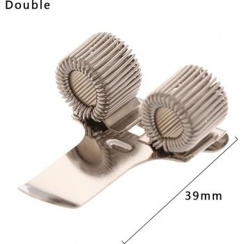Porte-stylo métallique à ressort avec clip de poche, trou simple