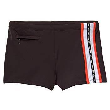 S.Oliver Boxer‑Badehose – N-Gr 5, braun, Reißverschluss-Tasche
