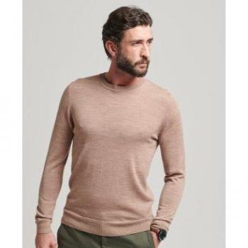Homme Pull ras du cou Superdry Gris Foncé Laine Mérinos XXL