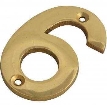 Numerical 75mm Brass Finish Forge No.6