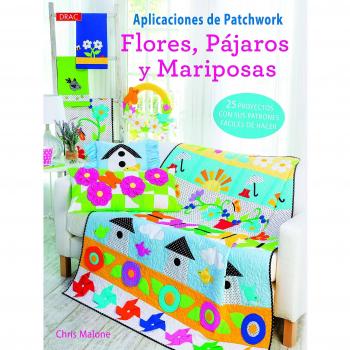 Aplicaciones de patchwork: flores, pájaros y mariposas
