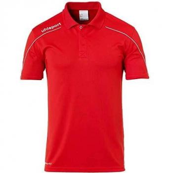 L‑Size Uhlsport Stream 22 Short Sleeve Polo – Red/White