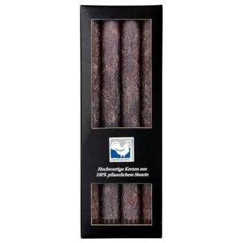 Stearin Stabkerzen anthrazit 4er Set 22x250mm