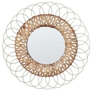 Natural Water Hyacinth Ø 67 Cm Decorative Mirror