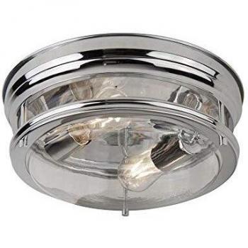 Netlighting Edinburgh 2 Light Bathroom Flush Ceiling Light Chrome IP44, E27