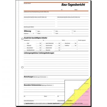 SIGEL Bautagebuch A4 SD063 3 x 40 Blatt SD selbstdurchschreibend