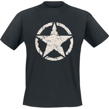 T-Shirt Manches Courtes Rockabilly Gasoline Bandit – Star Militaire, Noir, Hommes, S à 4XL