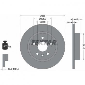 TEXTAR Bremsscheibe 23118283 für OPEL, CHEVROLET, DAEWOO