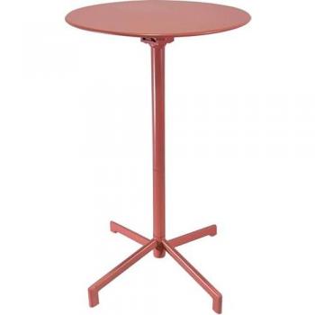 Tavolo Alto da Giardino in Acciaio Rosso Vega Ø 60 cm