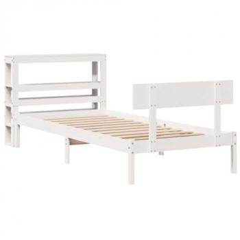 VidaXL Massivholzbett Weiß 100x200 cm ohne Matratze