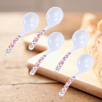 5 Pcs Long Handle Soup Spoons