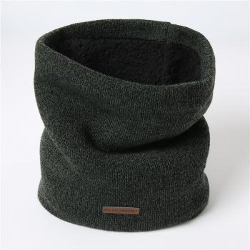 Écharpe unisexe en tricot avec anneau en fourrure pour l'hiver