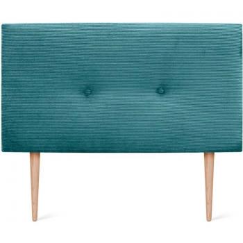 Cama Lujo Pana: Cabecero Liso 110x115 con Patas Modernas