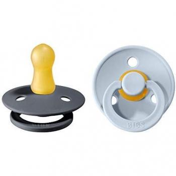 BIBS Fopspeen Colour Baby Blauw / IJzer 0-6 maanden, 2 st
