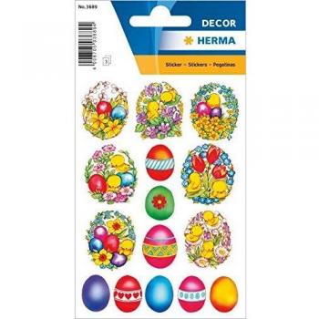 HERMA Oster-Sticker DECOR, Blumen & Küken