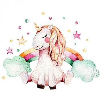 Wandtattoo »Einhorn und Regenbogen«, selbstklebend, entfernbar