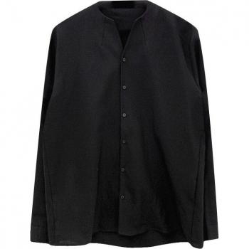 IEFB Men's Solid Color Stand Collar Shirt