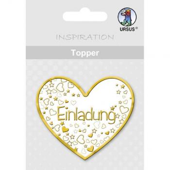 URSUS Topper 'Einladung' in elegantem Weiß-Gold