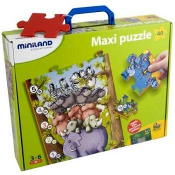 Puzzle de Suelo Animales y Números 40 Piezas