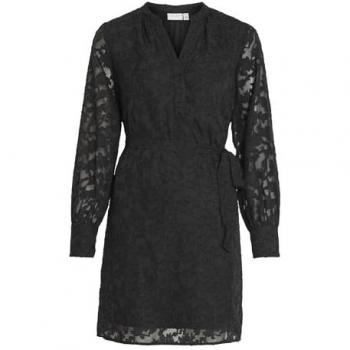Vila Cocktailkleid Flema Regular Fit Schwarz V-Ausschnitt 42 Damen
