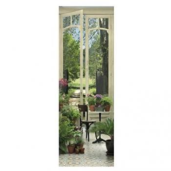 Stickers décoratifs 60×175 cm – Panorama de jardin d’hiver avec porte