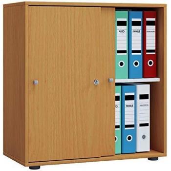 Mobile Ufficio Faggio VCM 70x73x37 cm – Doppio Scomparto con Porta Scorrevole