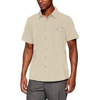 Columbia Kurzarm-Wanderhemd für Herren, Triple Canyon Solid Short Sleeve Shirt, Polyester, beige (Fossil), Gr. XXL