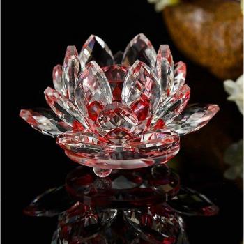 Décoration de fête en cristal de quartz lotus 80 mm