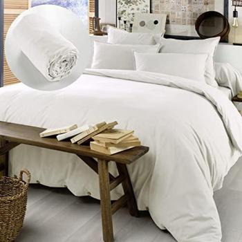 Housse de couette et drap housse Candice blanc 260x240 cm