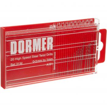 Forets Spéciaux Dormer 20 pièces 0,3-1,0 × 0,5 mm HSS