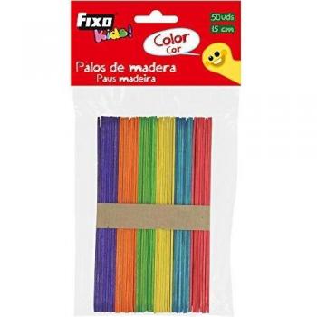 Palos madera colores pack 50 unidades ancho 15 cm. – GRAFOPLAS