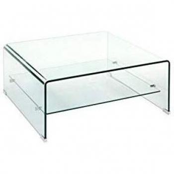 Kreuztisch aus Kristall, quadratisch