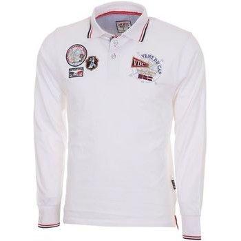 Polo Longues Mains CAPLANO – Blanc & Couleurs Maritimes