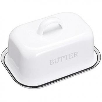 Classic White Enamel Butter Container