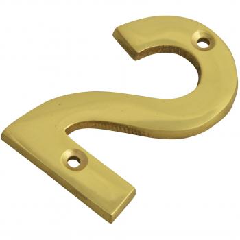 75 mm Brass Finish Numerical No. 2