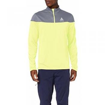 Pull Odlo Midlayer Ceramiwarm Element Homme, Jaune Néon/Sécurité/Bering Sea, FR : M