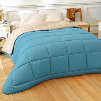 Couette tempérée 140x200 en polyester bleu canard