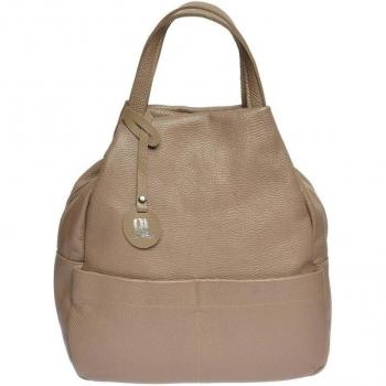Mochila de Cuero Beige Anna Luchini