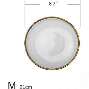 Gold Inlay Edge Glass Salad Tray