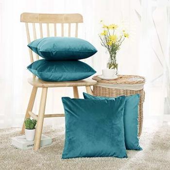4‑Pack Turquoise Crushed Velvet Covers