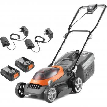 Flymo UltraStore 340R 36V Cordless Rotary Lawnmower with 2 x 2.5Ah Li-ion Batteries and Charger