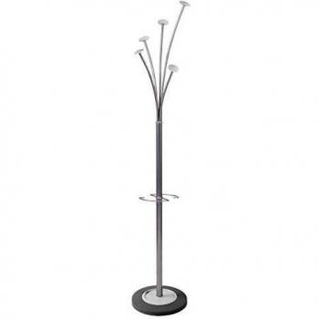 Alba Festival Coat Stand Silver White High capacity coat stand with umbrella holder PMFESTY2BC ALB14293