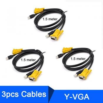 1.5m Adapter Cord for PC Monitor/Printer via USB 2.0, 15Pin VGA, Male-to-Male