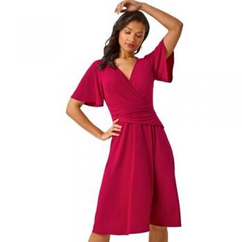 Robe Roman Violet à Manches Longues