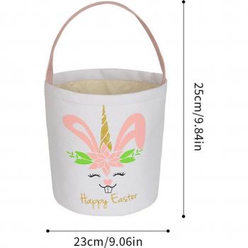 Leinwand-Eierkorb für Ostern im Hasen-Stil mit Schwanz-Tasche