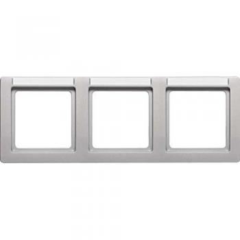 Berker Schalterabdeckung 3‑Fach aus alu/lack – Rahmen & Blende (Modell 10236014)