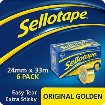 Sellotape Original Golden Tape 24mmx33m (6 Pack) 1443254