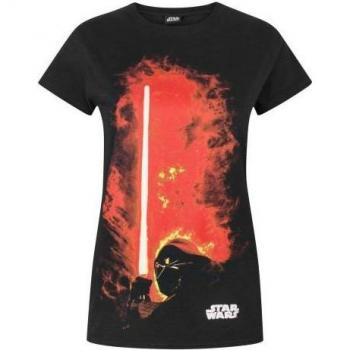 Star Wars Vrouwen T-shirt Darth Vader Lichtzwaard S Zwart